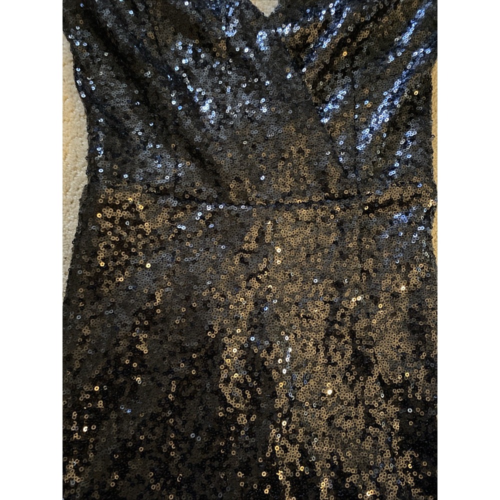 WINDSOR BLACK SEQUIN WRAP-FRONT ROMPER HIGH WAIST FITTED SHORTS‎ SIZE XS - Picture 6 of 16